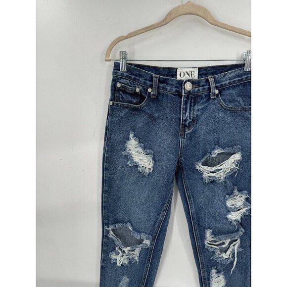 ONE teaspoon Jeans Awesome Baggies, Distressed Low Waist Medium Rise Size 24 - Picture 9 of 9